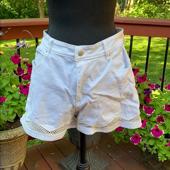 Mink Pink Virtue Mesh High Waist White Shorts